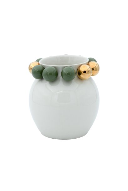 Cosmos Vase, Gold-Green 14 cm