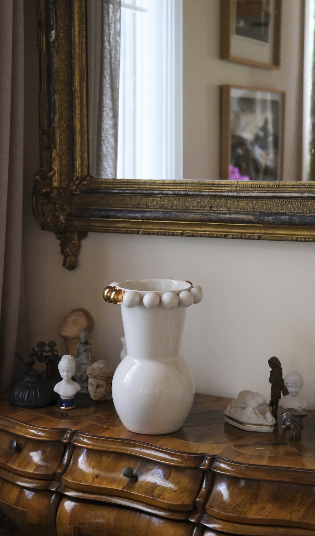 Cosmos Altın Dekorlu Porselen Vazo 23 cm