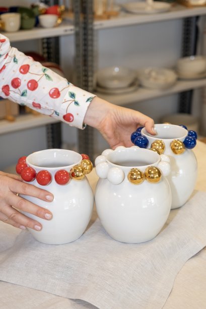 Cosmos Vase, Gold-Red, 14 cm