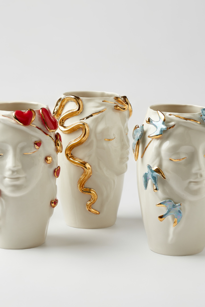 Maji Character Vase Series – Five-Piece Set; Soft Chaos · Second Nature · Blue Whisper · Blue-Winged Quiet Bloom · Purple-Winged Quiet Bloom