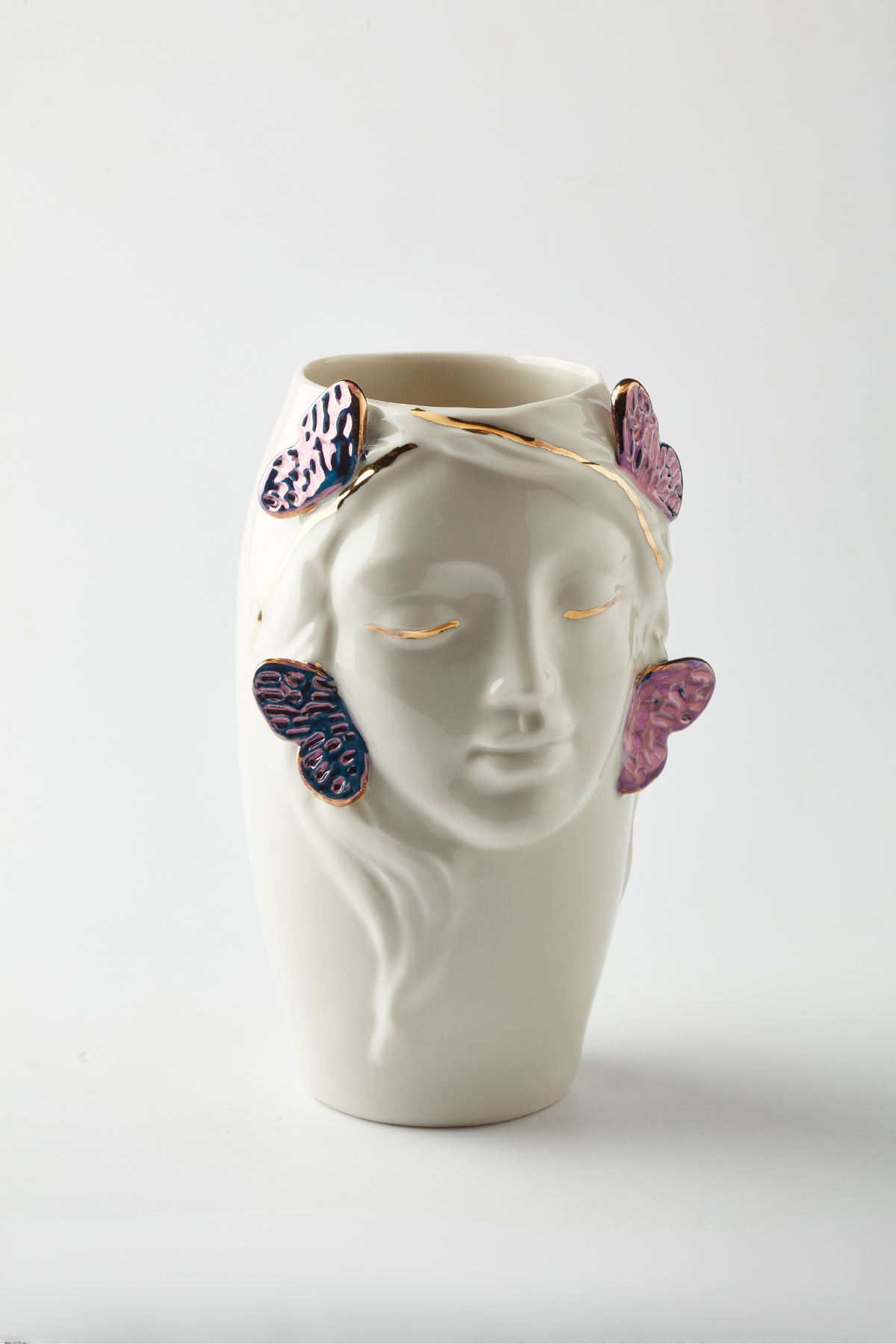 Maji Character Vase Series – Five-Piece Set; Soft Chaos · Second Nature · Blue Whisper · Blue-Winged Quiet Bloom · Purple-Winged Quiet Bloom